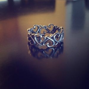 Tiffany loving heart band ring